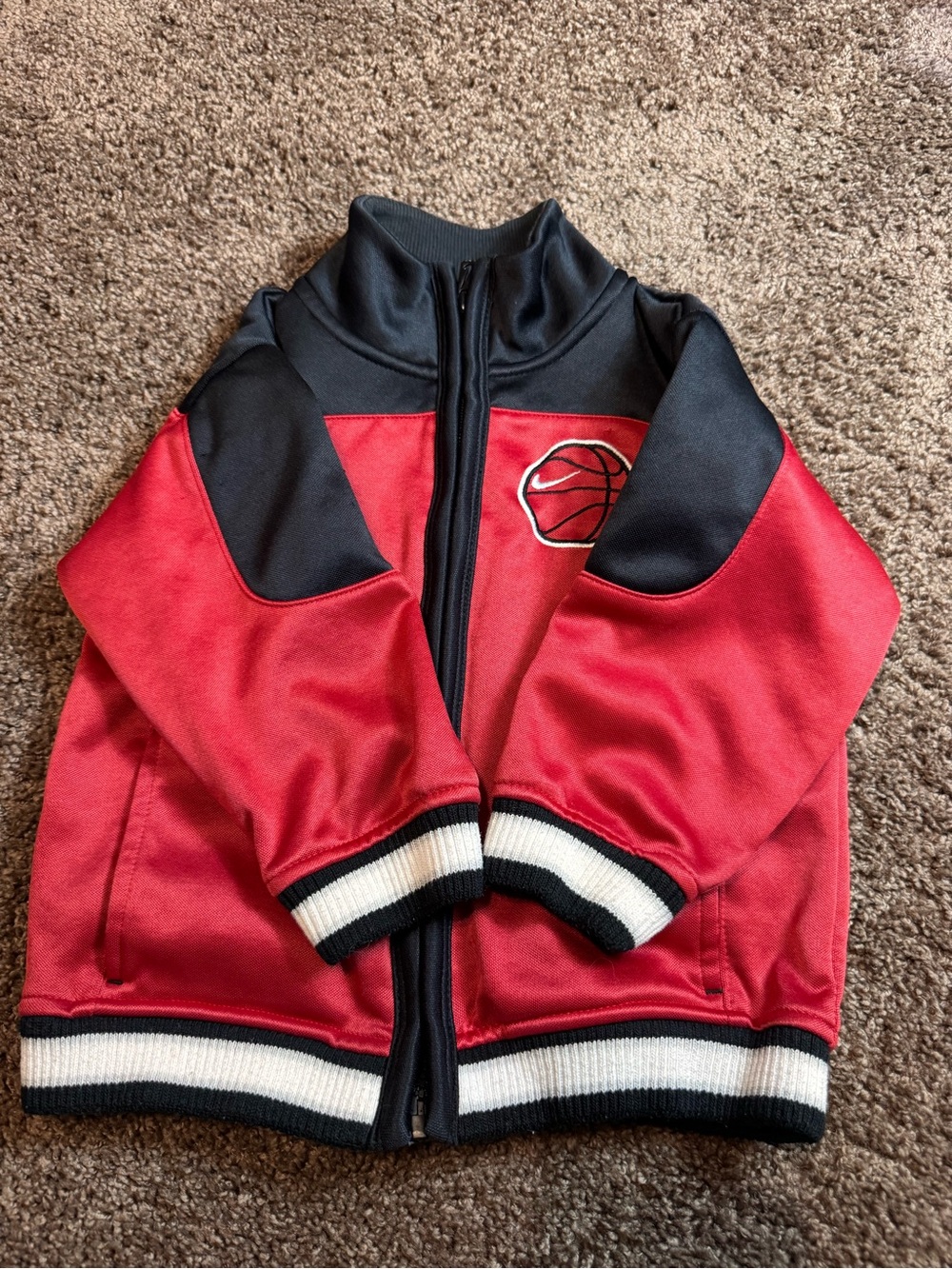 Nike Red and Black Kids Basketball Track Jacket
